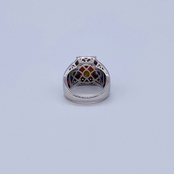 EUC Sterling Silver Bi Colored Topaz Cocktail Ring - Picture 14 of 16